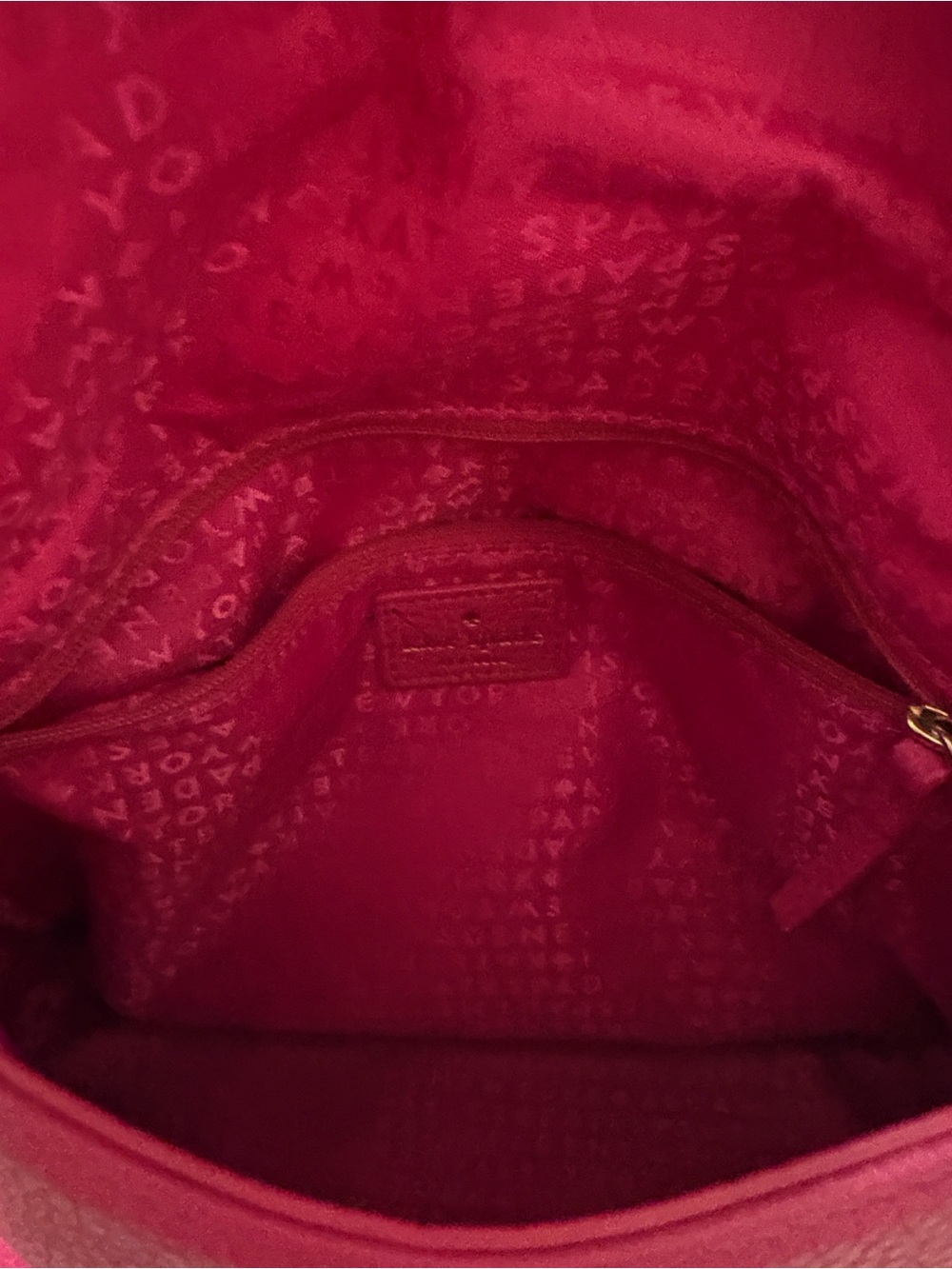 kate spade Hot Pink Pebbled Leather Crossbody with Tassel. Medium size - Picture 6 of 9